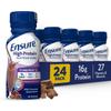 Ensure High Protein Milk Chocolate Nutrition Shake, Ready to Drink, 16g Protein and 27 Vitamins and Minerals, 8 fl oz, 24 Pack view 1