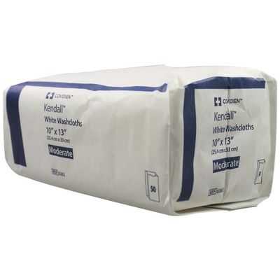 COVIDIEN White Washcloths, 6363, 10 x 13 Inch (Case of 750)