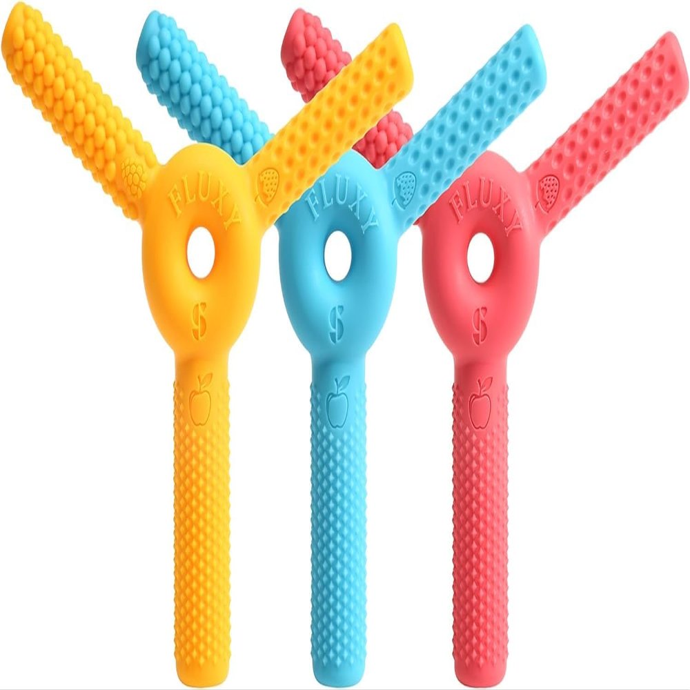 FLUXY Oral Sensory Toys for Kids and Toddlers, Stimulation Motor Therapy Aid with Soft, Flexible Textures, Build Tongue and Mouth Strength, Relieve Stress and Fidgeting (Combo - 3 Pack)