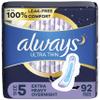Always Ultra Thin Feminine Pads for Women, Size 5, Extra Heavy, Overnight Absorbency with Wings, (92 Count Total) view 1