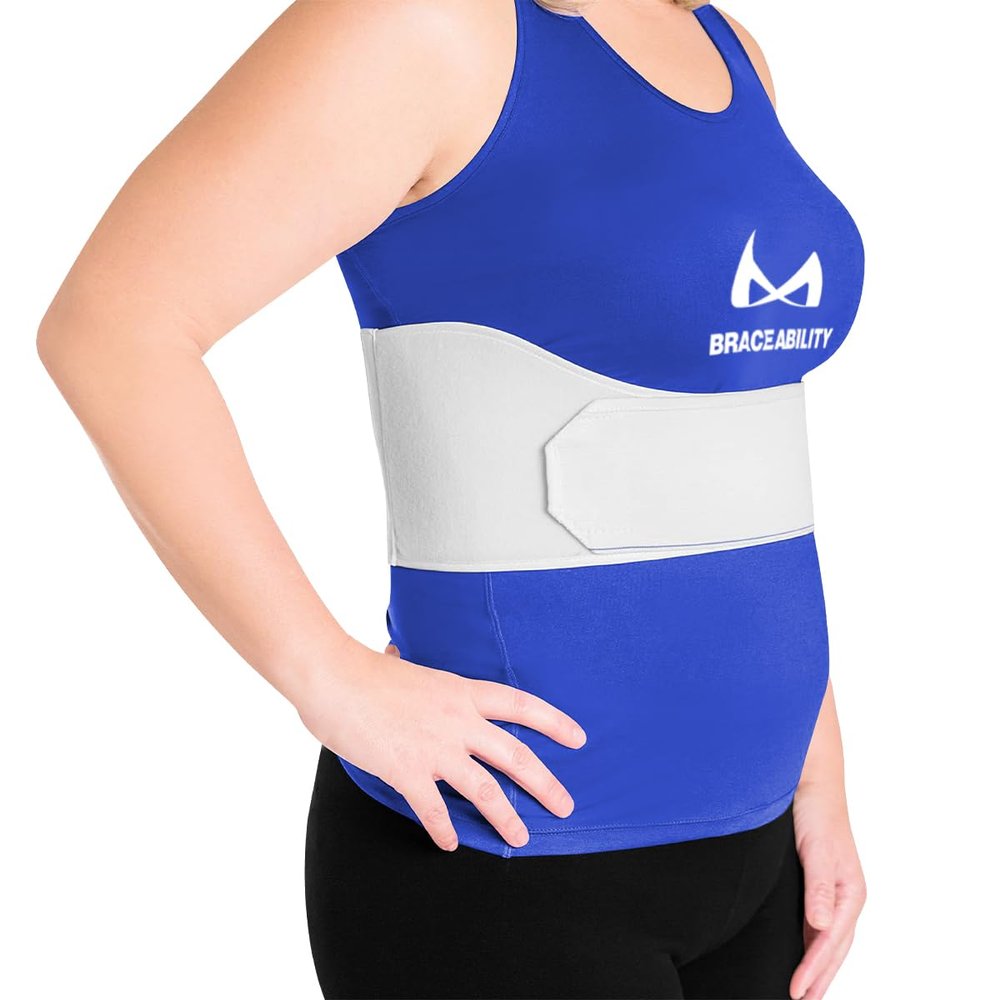 BraceAbility Rib Injury Binder Belt - Universal Brace for Women, Broken, Fractured, or Cracked Ribs, Cage Compression Wrap for Bruised Support, Sternum Injury Recovery (Fits 36-58)