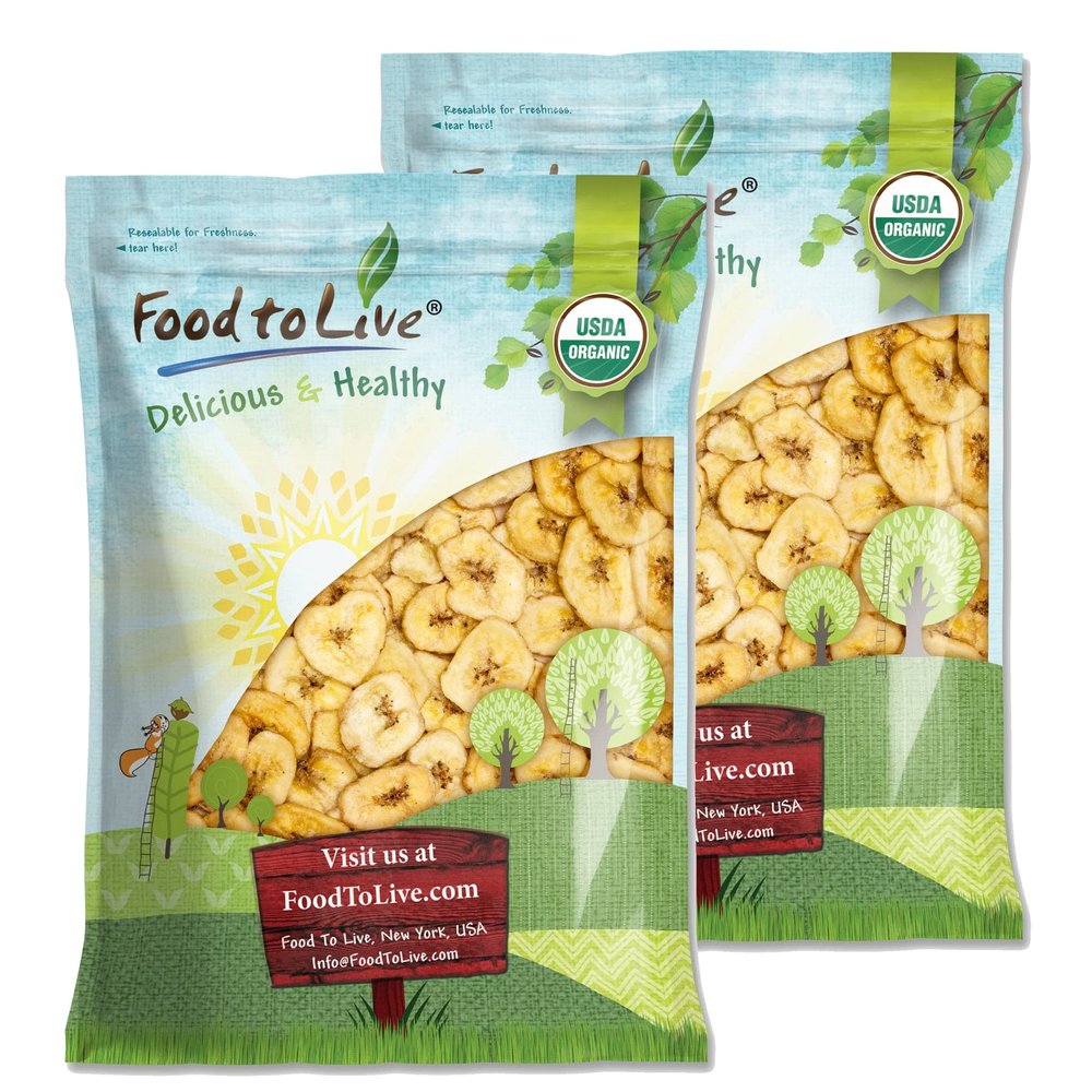 Food to Live - Organic Banana Chips, 14 Pounds Sweetened, Unsulfured, Non-GMO, Kosher, Vegan, Bulk