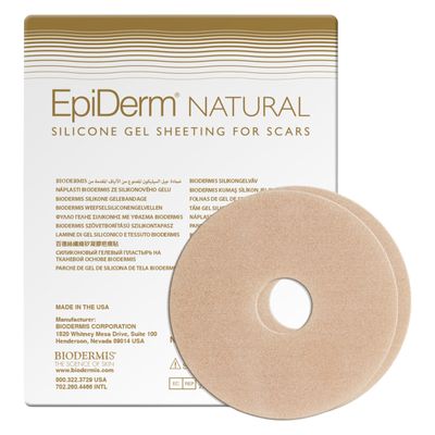 EpiDerm Areola Circles  Silicone Scar Sheets for Surgical Scars from Areola Reconstruction & Breast Augmentation - Washable & Reusable Silicone Sheets - Complements Mastopexy Forms - 1 Pair, Natural