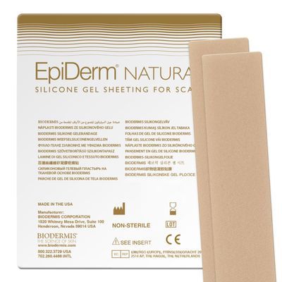 EpiDerm Long Strips Natural Silicone Scar Sheets  Soft, Flexible & Reusable Scar Sheets - Scar Treatment for Tummy Tuck, C-Section & Surgery Scars - Conforms to Body Contours - 1.4" x 11.5", 1 Pair