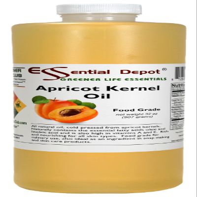 Apricot Kernel Oil - 1 Quart (32 oz) - Food Grade - Safety Sealed HDPE Container with Resealable Cap - 100% Pure and Natural for Hair, Skin, Massage, and Cooking