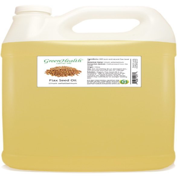 GreenHealth Carrier Oil - 100% Pure & Natural - 1 Gallon (Flax seed)