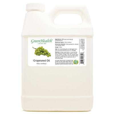 Grapeseed Carrier Oil  32 fl oz (946 ml)  100% Pure and Natural Carrier Oil - Cold Pressed - GreenHealth