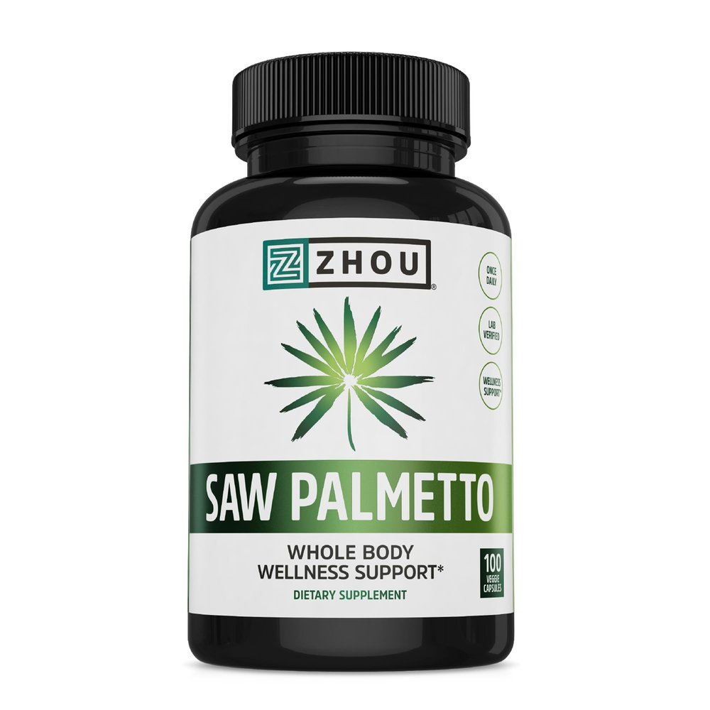 Zhou Saw Palmetto 500 mg | For Prostate Health | Healthy Urination Frequency & Flow | 100 Capsules
