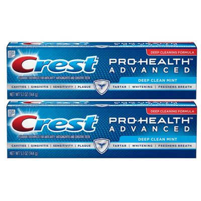 Crest Pro-Health Advanced Toothpaste, Deep Clean Mint 5.1 oz (Pack of 2)