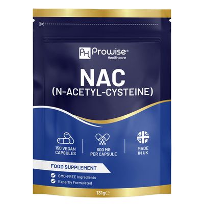 NAC N-Acetyl-Cysteine 600mg | 150 Capsules | Vegan N-Acetyl-Cysteine Nutritional Supplements| 5 Months Supply* | Better Bioavailable & Letter Box Friendly | UK Manufactured by Prowise Healthcare