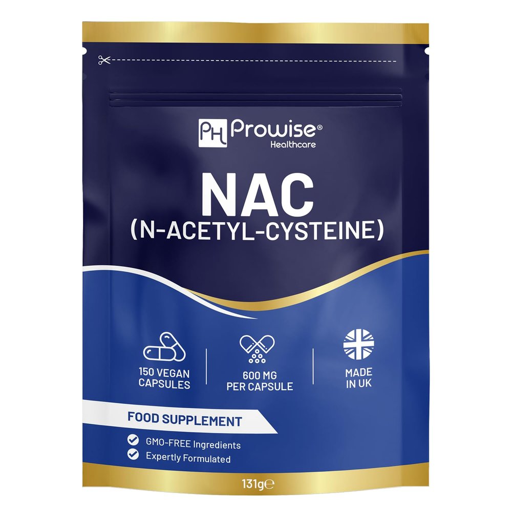 NAC N-Acetyl-Cysteine 600mg | 150 Capsules | Vegan N-Acetyl-Cysteine Nutritional Supplements| 5 Months Supply* | Better Bioavailable & Letter Box Friendly | UK Manufactured by Prowise Healthcare