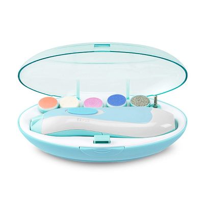 Baby Nail File, Portable Versatile Safe Baby Nail Clippers with Light for Newborn Toddler Toes and Fingernails One-Button Activation Multiple Speeds