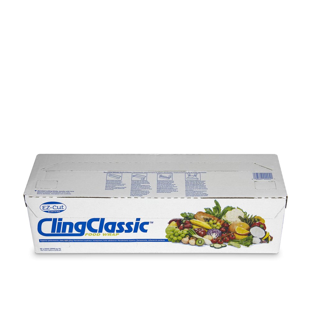 SealWrap 30540400 Cling Classic ZipSafe Plastic Wrap, 18" Wide by 2000' Length, PVC, Clear