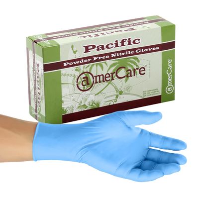 AmerCare Pacific 4.5 mil Blue Nitrile Gloves, Powder and Latex Free, General Purpose for Cleaning and Foodservice, Small, Case of 1000