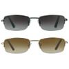 proSPORT Full Lens Reading Sunglasses +2.00 Smoke Lens Gunmetal & Brown Lens Gold Frame NOT BIFOCAL Sun Readers, Semi Rimless Square Frame NOT BIFOCAL view 1