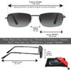 proSPORT Full Lens Reading Sunglasses +2.00 Smoke Lens Gunmetal & Brown Lens Gold Frame NOT BIFOCAL Sun Readers, Semi Rimless Square Frame NOT BIFOCAL view 2