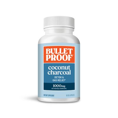 Bulletproof Coconut Charcoal Detox and Gas Relief Capsules, 90 Count, Sourced from 100% Coconut Shells, Activated Charcoal for Bloating Support, Packaging May Vary
