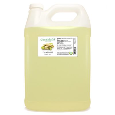 Pistachio Carrier Oil  1 Gallon (128 fl oz) | Cold Pressed & Unrefined | Bulk Natural Oil for Skin, Hair, and Massage | Clear Plastic Jug
