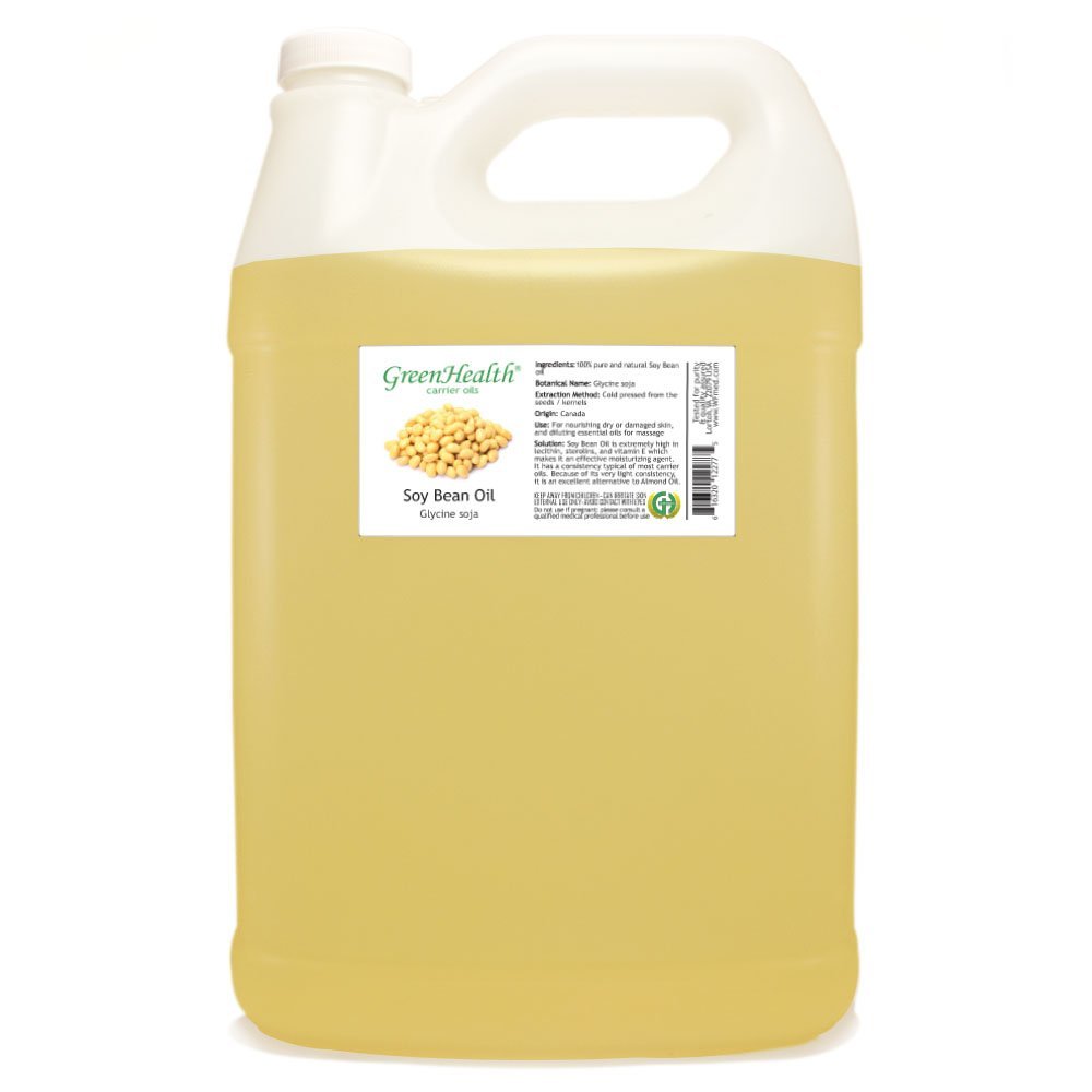 Soybean Oil  100% Pure & Natural Carrier Oil for Skin, Hair, Massage & DIY | Cold Pressed, Hexane-Free | 1 Gallon (128 fl oz) Clear Plastic Jug