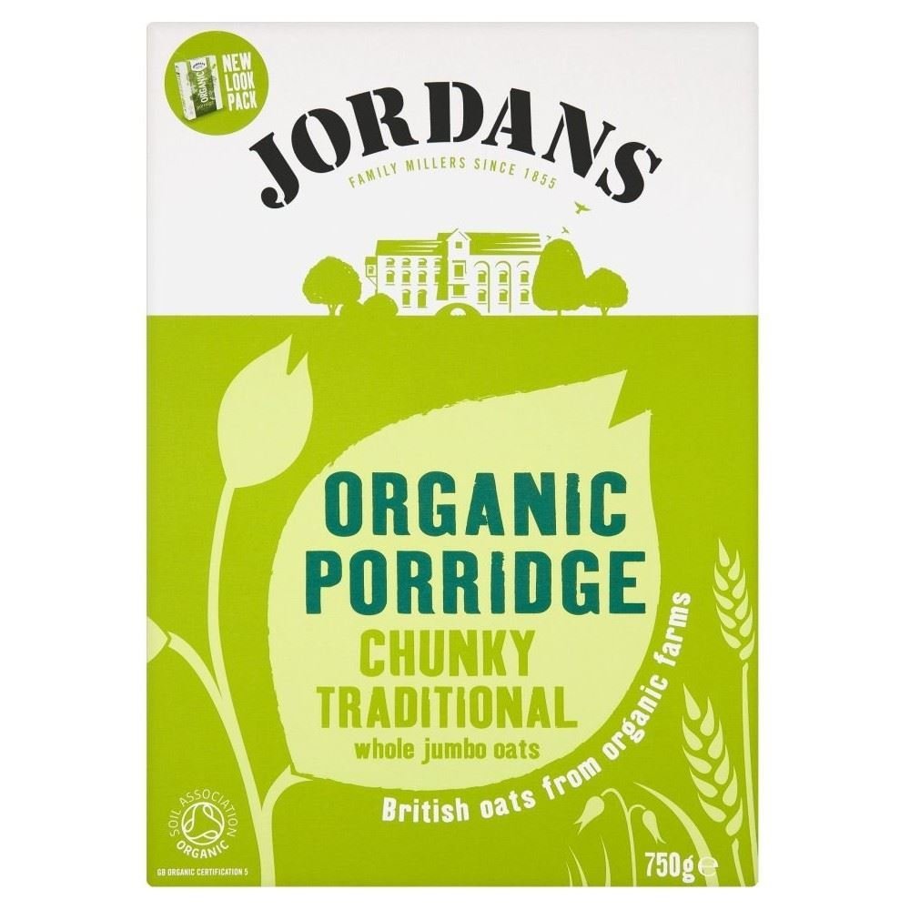 Jordans Organic Porridge Oats Chunky Traditional (750g) - Pack of 2