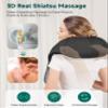 Snailax Shiatsu Neck and Shoulder Massager - Back Massager with Heat, Deep Kneading Electric Massage Pillow for Neck, Back, Shoulder,Foot,Body view 2