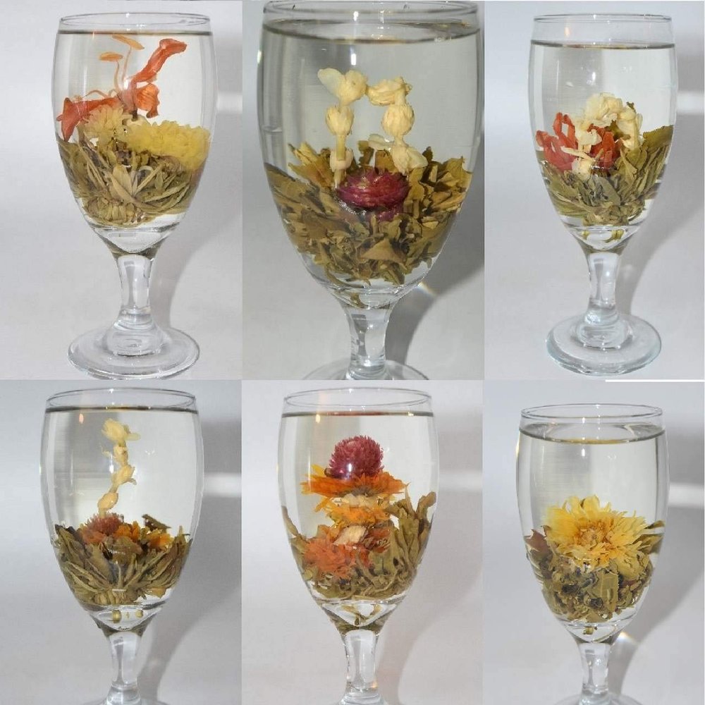Nature's Enlightenment Blooming Tea Ball Set #1-6 pc - Mixed Varieties- Blooming Tea, Flower Blooming Tea, Flower Tea, Fancy Tea, Special Occasion