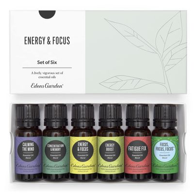 Edens Garden Energy & Focus Essential Oils 6 Set 100% Pure Therapeutic Grade, Undiluted Blends For Clarity, Motivation & Mental Boost No Fragrance Oil, Perfect For Diffuser & Office, 10 ml/ 6 Pack