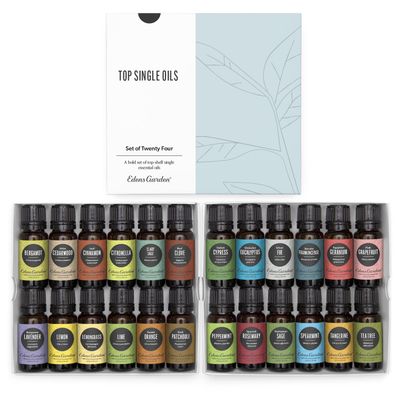 Edens Garden Essential Oils Top 24 Set 100% Pure Therapeutic Grade, Undiluted, Natural Aromatherapy Scents Kit for Diffusers, Massage & Yoga Relaxing Holiday Gift for Men & Women, 10 ml/ 24 Pack