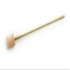 4" Long Stem/Straw Brass Cleaner and Tamper Tool with Wooden Handle for Shaka, Disco, Lollipop, Proto Pipes, Bubblers and Water Pipes, Made in Hawaii, USA view 1