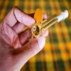 4" Long Stem/Straw Brass Cleaner and Tamper Tool with Wooden Handle for Shaka, Disco, Lollipop, Proto Pipes, Bubblers and Water Pipes, Made in Hawaii, USA view 3