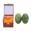 1.4'' Marble Baoding Chinese Health Stress Exercise Balls in Natural Stone Color Blackish Green Craft Collection view 4