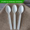 GreenWorks Heavy-duty Compostable Spoons,BPI Certified,100 Count Large Disposable Cutlery Spoons view 3