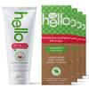 Hello Natural Watermelon Flavor Kids Fluoride Free Toothpaste, Vegan, SLS Free, Gluten Free, Safe to Swallow for Baby and Toddlers, 4.2 Ounce (Pack of 4) view 1