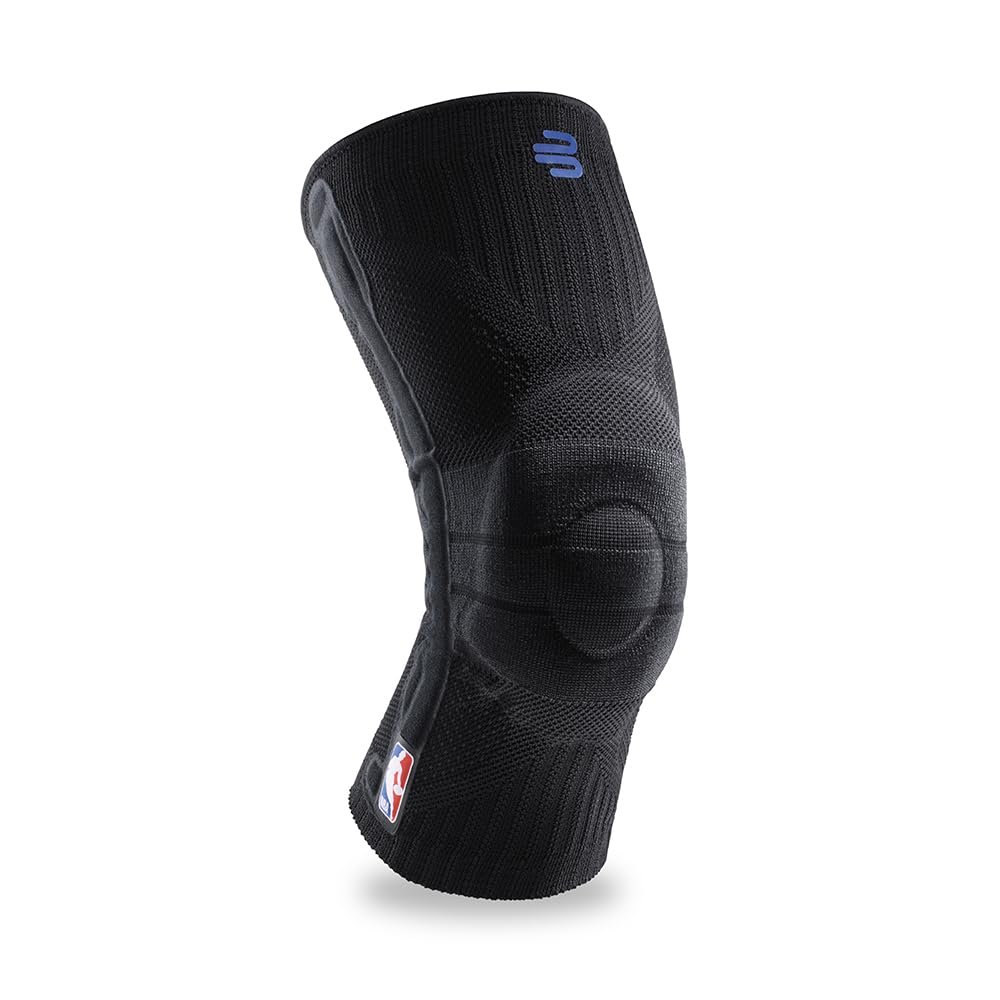 Bauerfeind Sports Knee Support NBA - Officially Licensed Basketball Knee Brace - Relief and Stabilization - Targeted Compression - Lightweight & Durable - Black, Large