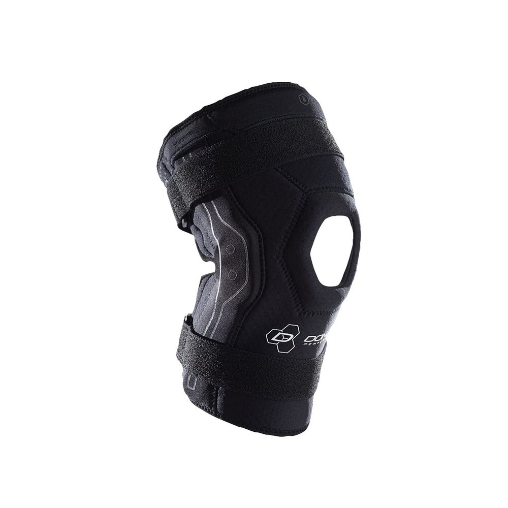 DonJoy Performance Bionic Hinged Knee Brace - Bilateral Ligament Protection for Hyperextension, Sprains, Meniscus Injury - Black, Medium