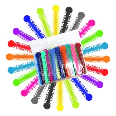 2080 Ligature Ties for Braces - Multicolor Dental Orthodontic Ligature Ties for Brackets - Elastic O-Ring Rubber Bands (2 Bags of 1040)