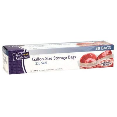 Kingzak Premium Plastic Zip Seal Gallon Freezer Clear - 10.5" x 11" (30 Pc) - Durable & Leak-Proof Storage Bags for Food Preservation and Organization