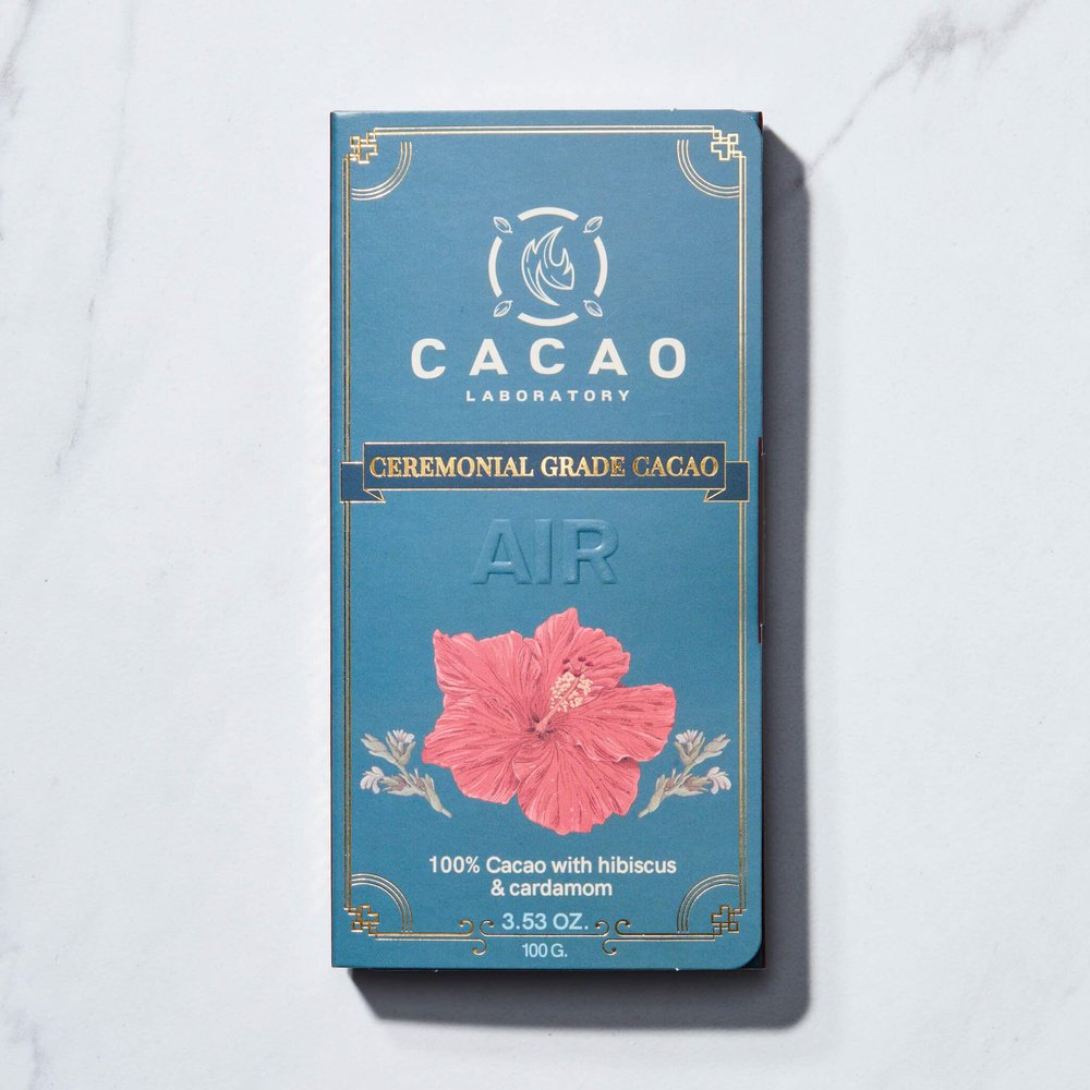 Single-Origin Ceremonial Cacao | Air Blend: 100% ceremonial-grade cacao with hibiscus and cardamom (3.53 oz)
