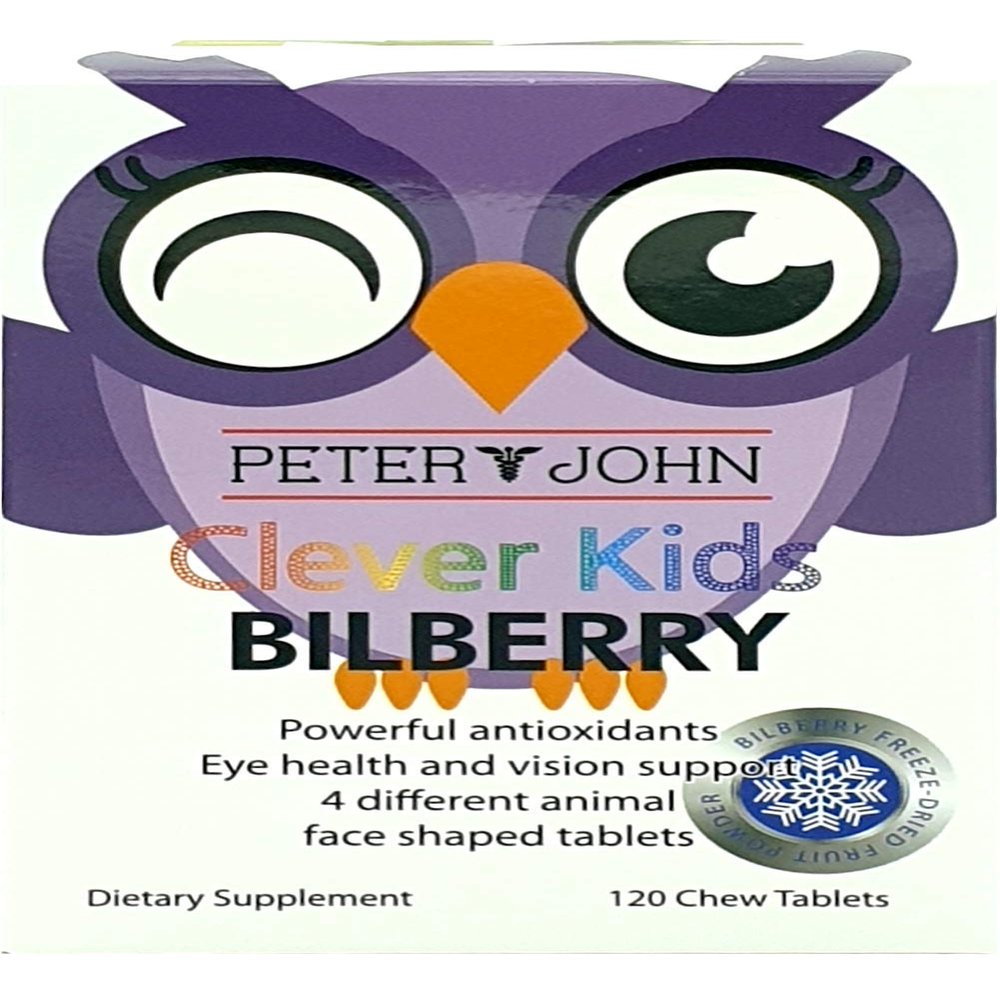 Kids Vision Support Bilberry 120 Chew Tablets Made in New_Zealand Children's Eye Health Formula (1 Pack)