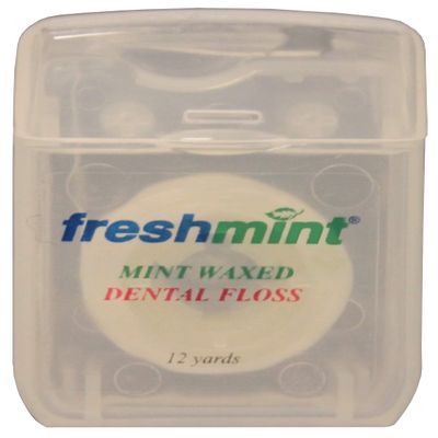12 Spools of Freshmint 12 Yards Mint Waxed Dental Floss