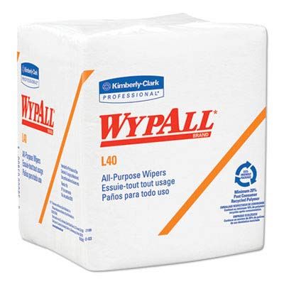 KIM05701 Kimberly Clark Wypall L40 Quarterfold Wipers, White