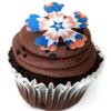 American Flag Red White Blue Wafer Paper Flowers 1.5 Inch for Decorating Desserts Cupcakes Pack of 24 view 1