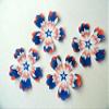 American Flag Red White Blue Wafer Paper Flowers 1.5 Inch for Decorating Desserts Cupcakes Pack of 24 view 2