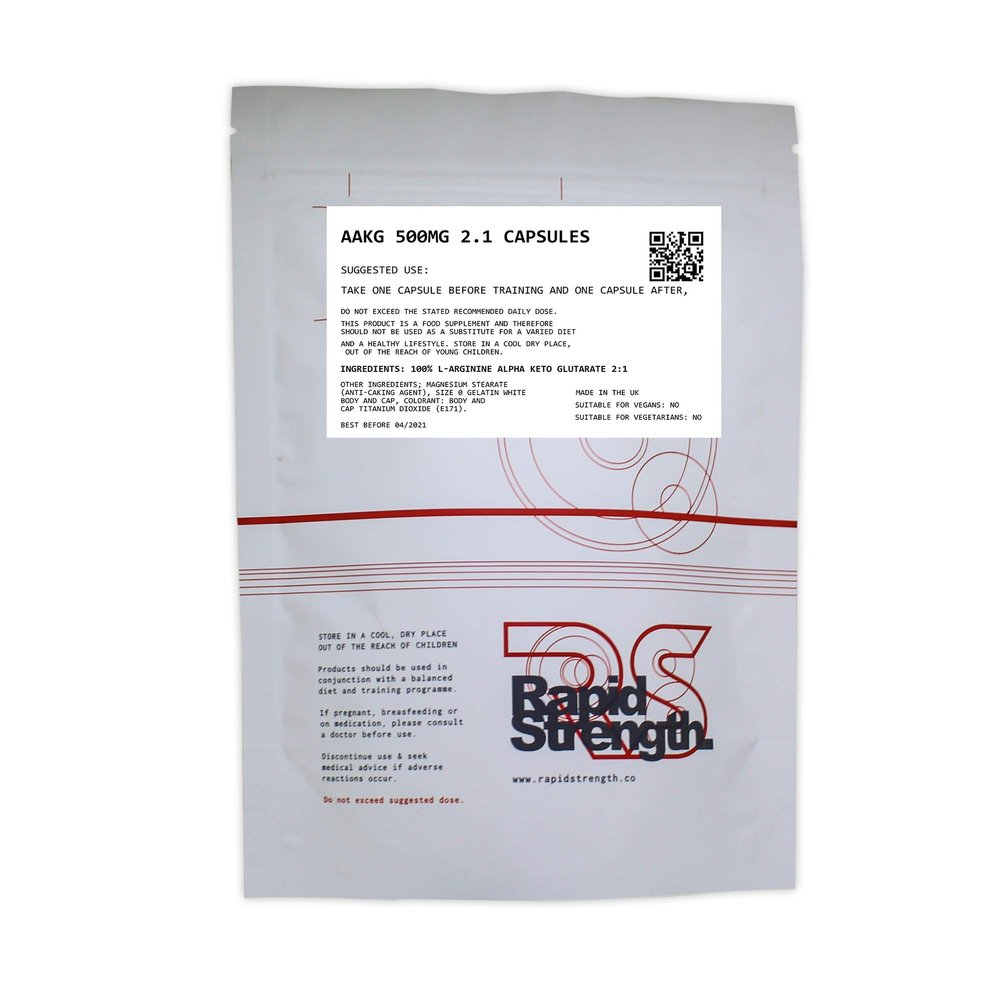 AAKG - 500mg x60 Arginine Alpha Ketoglutarate L-Arginine Nitric Oxide Pump Caps