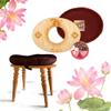 Sama Handcraft Seat for Yoni in a Luxury package-Devi steaming wooden SEAT with engraved pictures of Goddess Yoga and Muladhara (Queen (Seat+Herbs 4oz+Cushion), Gold) view 1