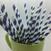 125 Navy and Gold Paper Straws - Party DIY, Mason Jars, Baby Shower, Chevron and Polka Dots view 2