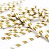 125 Navy and Gold Paper Straws - Party DIY, Mason Jars, Baby Shower, Chevron and Polka Dots view 3