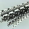 125 black and white Paper Straws - Party DIY, Mason Jars, Baby Shower, Chevron and Polka Dots view 2