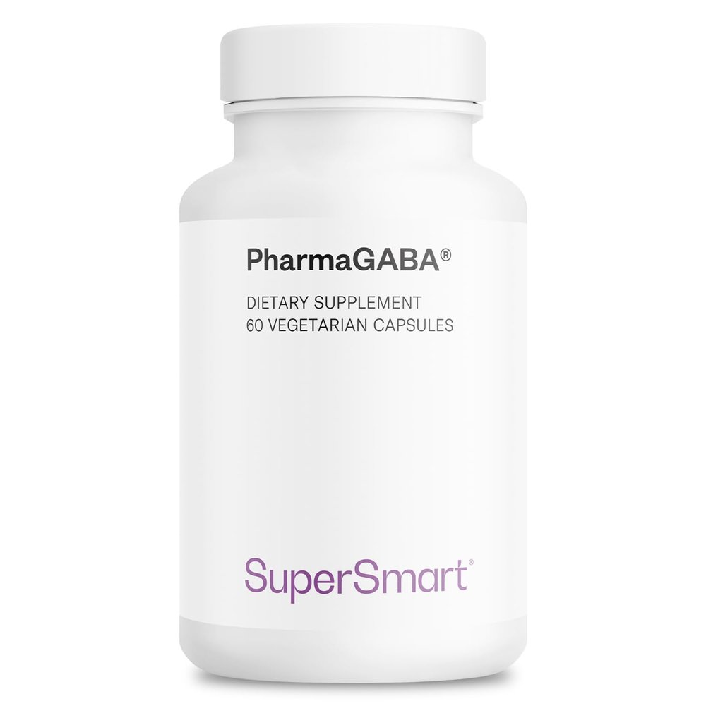 Supersmart - Pharma GABA 125mg per Day (Patented & Highly Bioavailable) - Natural Gamma Aminobutyric Acid GABA Supplement | Non-GMO & Gluten Free - 60 Vegetarian Capsules