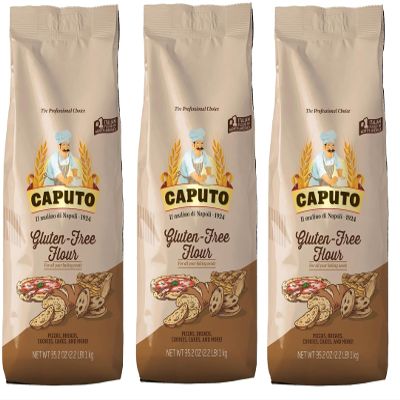 Antimo Caputo Gluten Free Pizza Flour 2.2lb - All Natural Multi Purpose Flour & Starch Blend for Baking Pizza, Bread, & Pasta (3 Pack)